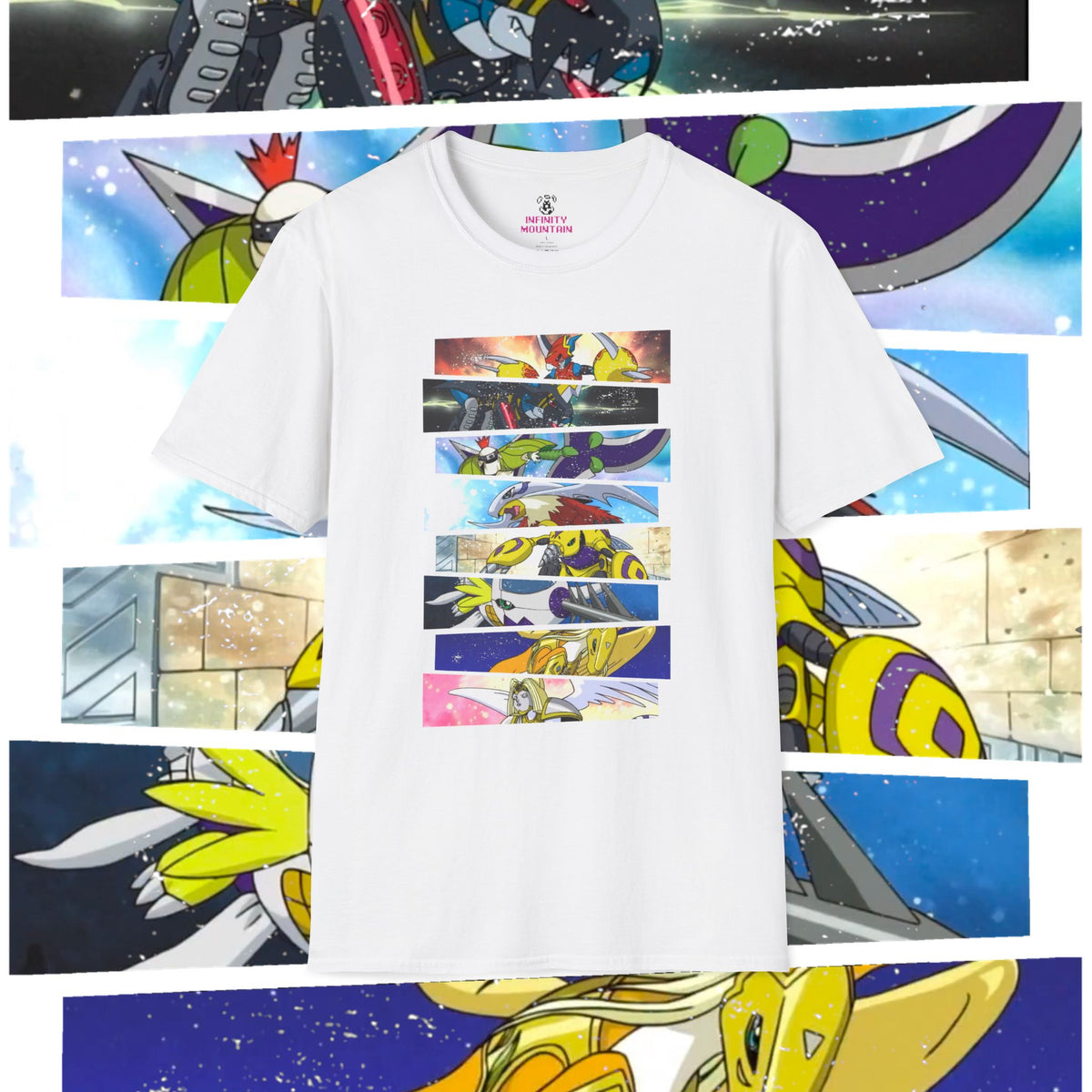 #001 Digimon 02 Armors of Unisex Softstyle T-Shirt