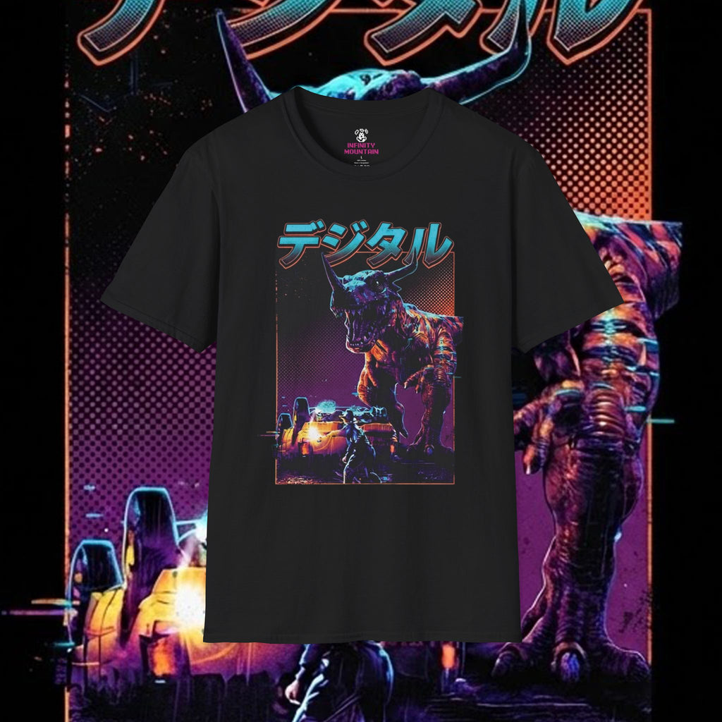 #8 Jurassic park x Digimon Unisex Softstyle T-Shirt